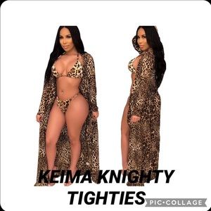 Three piece leopard swimsuits